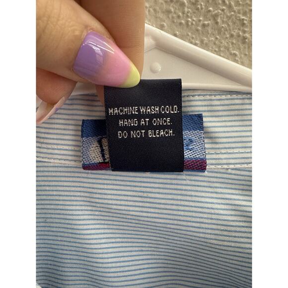 Las Olas Womens Shirt Size Small Stripped Long Sleeve Button Up Beach Theme - Picture 6 of 14